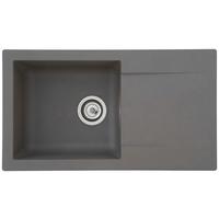 Einbauspüle Denver ca. 78x17x43,5 cm Grau - Grau, Trend, Glas/Kunststoff (78/17/43,5cm) - Respekta
