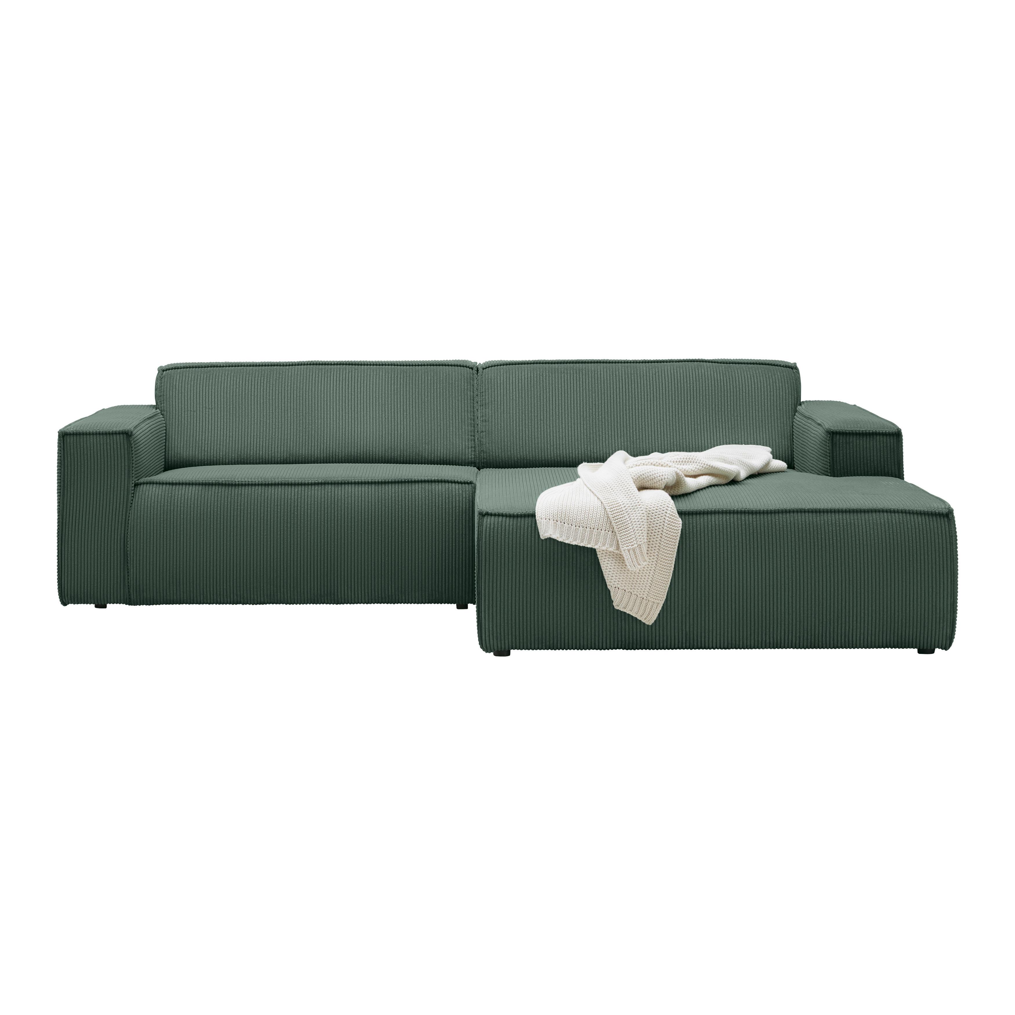 Wohnlandschaft Loft in Dunkelgrün - Dunkelgrün/Schwarz, MODERN, Textil/Metall (265/75/172cm) - Mömax