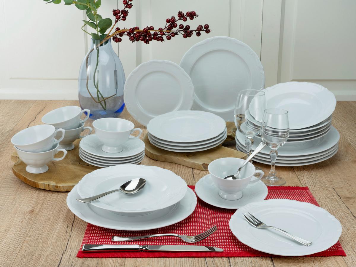 Kombinirani Servis Maria Theresia, 30-Delni - bela, Basics, keramika - Creatable