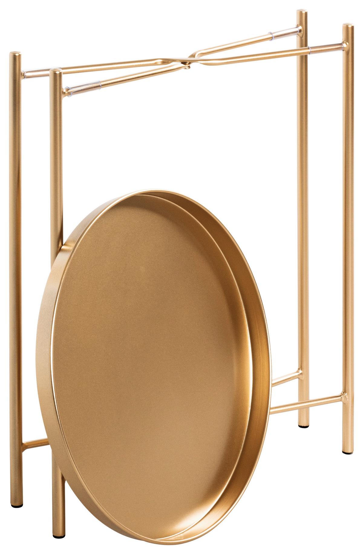 STOLIK BOCZNY MEIKE - kolor złoty, Design, metal (39/39/50cm)