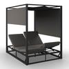 Sonnenliege Aviva D.grau Outdoorstoff/Metall - Dunkelgrau, MODERN, Textil/Metall (148/196/200cm) - Bessagi Garden