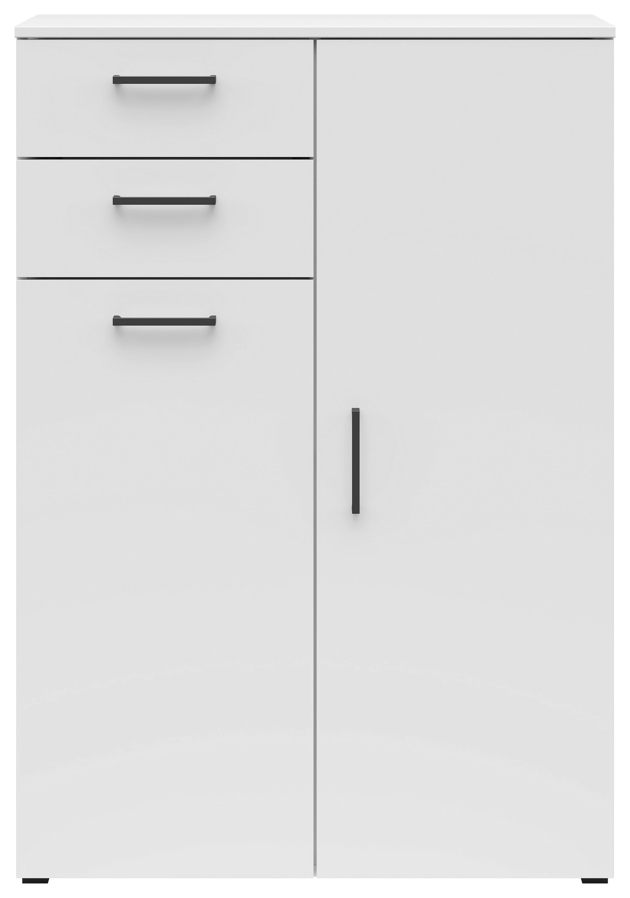 Kommode Multistauraum Weiss - Weiss/Anthrazit, Modern, Holzwerkstoff/Kunststoff (80/115/40cm) - Premium Living