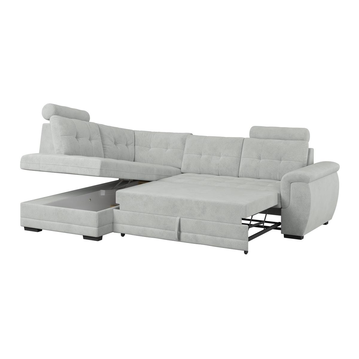 Ugaona Garnitura Falco New - sivo-bela/crna, Konvencionalno, tekstil/plastika (183/251cm) - Ondega
