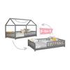 Kinder-/Jugendbett Duo Grau ca. 120x200 cm Kiefer massiv - Hellgrau/Naturfarben, MODERN, Holz (120/200cm) - MID.YOU