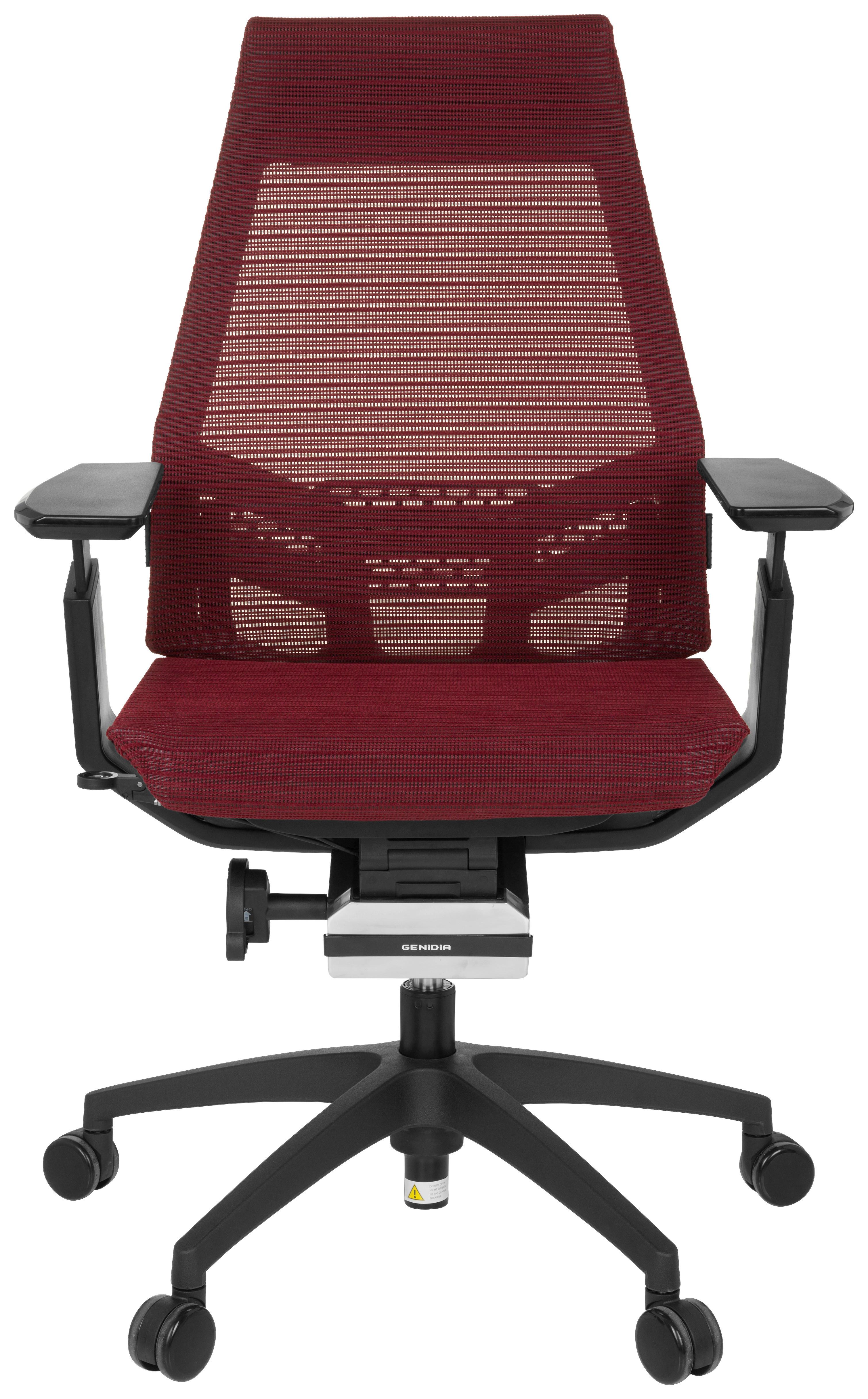 Pisarniški Stol Genidia Smart, Črna, Rdeča - črna/vinsko rdeča, Moderno, umetna masa/tekstil (70/112/55cm) - MID.YOU