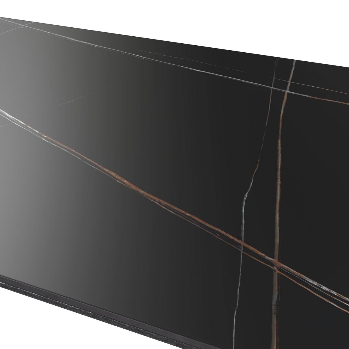 Esstisch Kiano Holz/Keramik Schwarz ca. 220x105 cm - Schwarz, MODERN, Holz/Keramik (220/76/105cm) - Bessagi Home