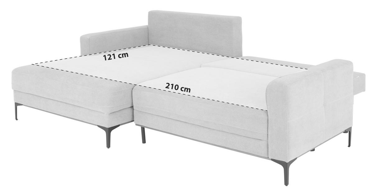 Kutna Garnitura Bergamo - bež/crna, Moderno, tekstil/metal (162/238cm) - Mömax