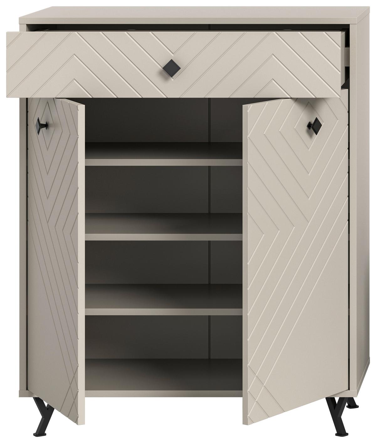 Ormarić Za Cipele Notes - Design, drvni materijal/metal (80/100/35cm) - Modern Living
