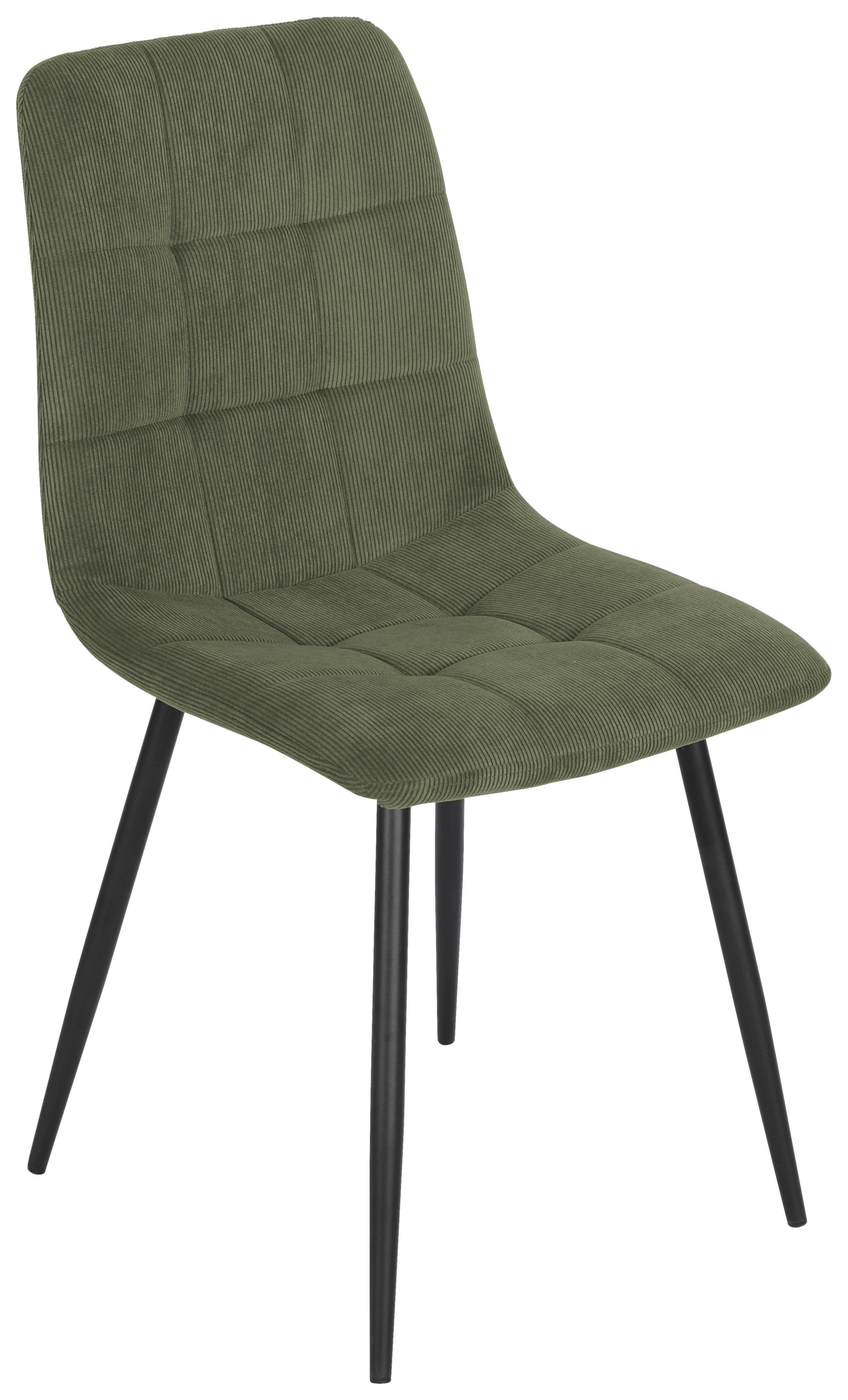 Stuhl Nino Grün/Schwarz - Schwarz/Grün, MODERN, Holz/Textil (45/88/54,5cm) - Based