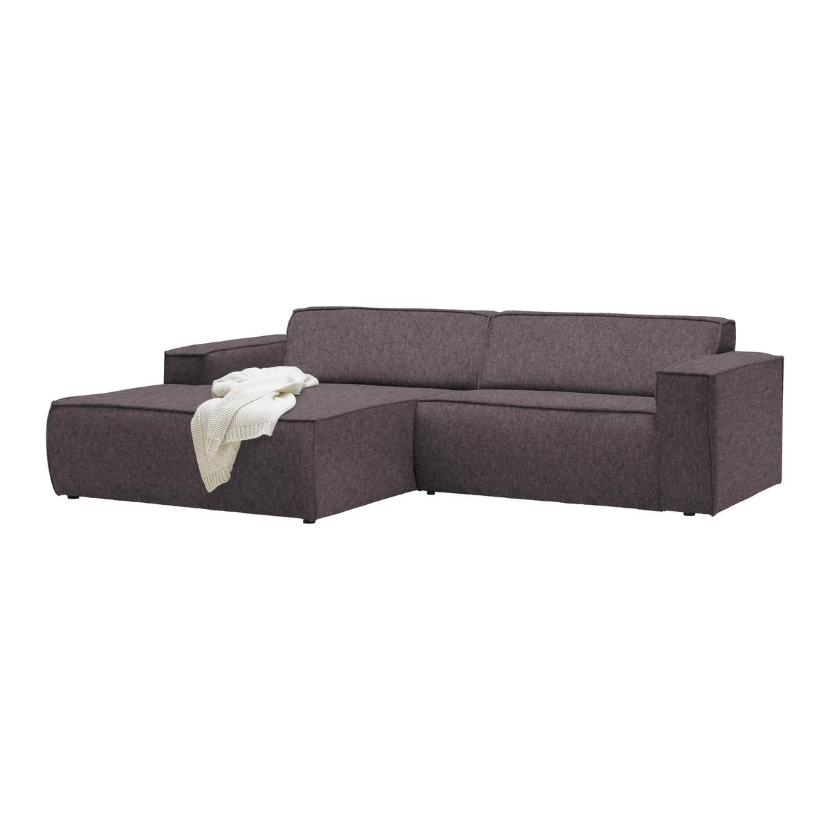 Wohnlandschaft Loft Graphitfarben - Graphitfarben/Schwarz, MODERN, Kunststoff/Textil (172/75/265cm) - Mömax