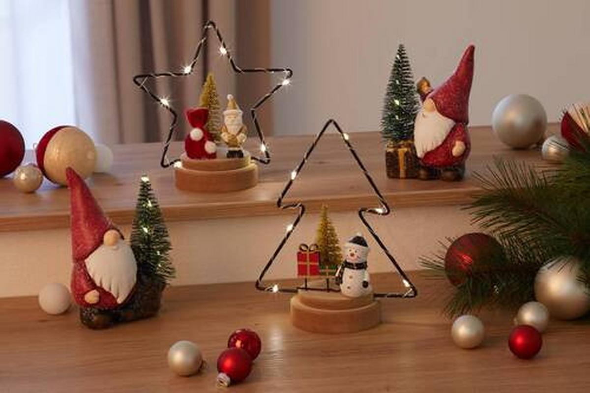 LED-Dekoleuchte Cosme in div. Designs - Weiss/Rot, Konventionell, Holz/Keramik (15.5/16.5cm) - Modern Living