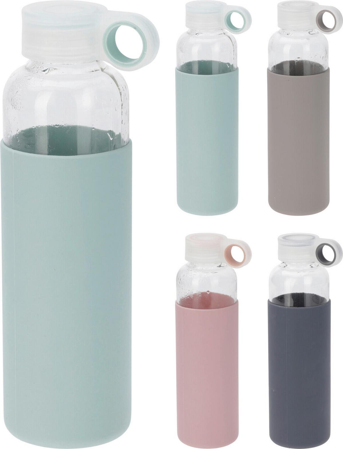 Kulacs Bottle - magenta/világoszöld, Üveg (7/23,5cm)