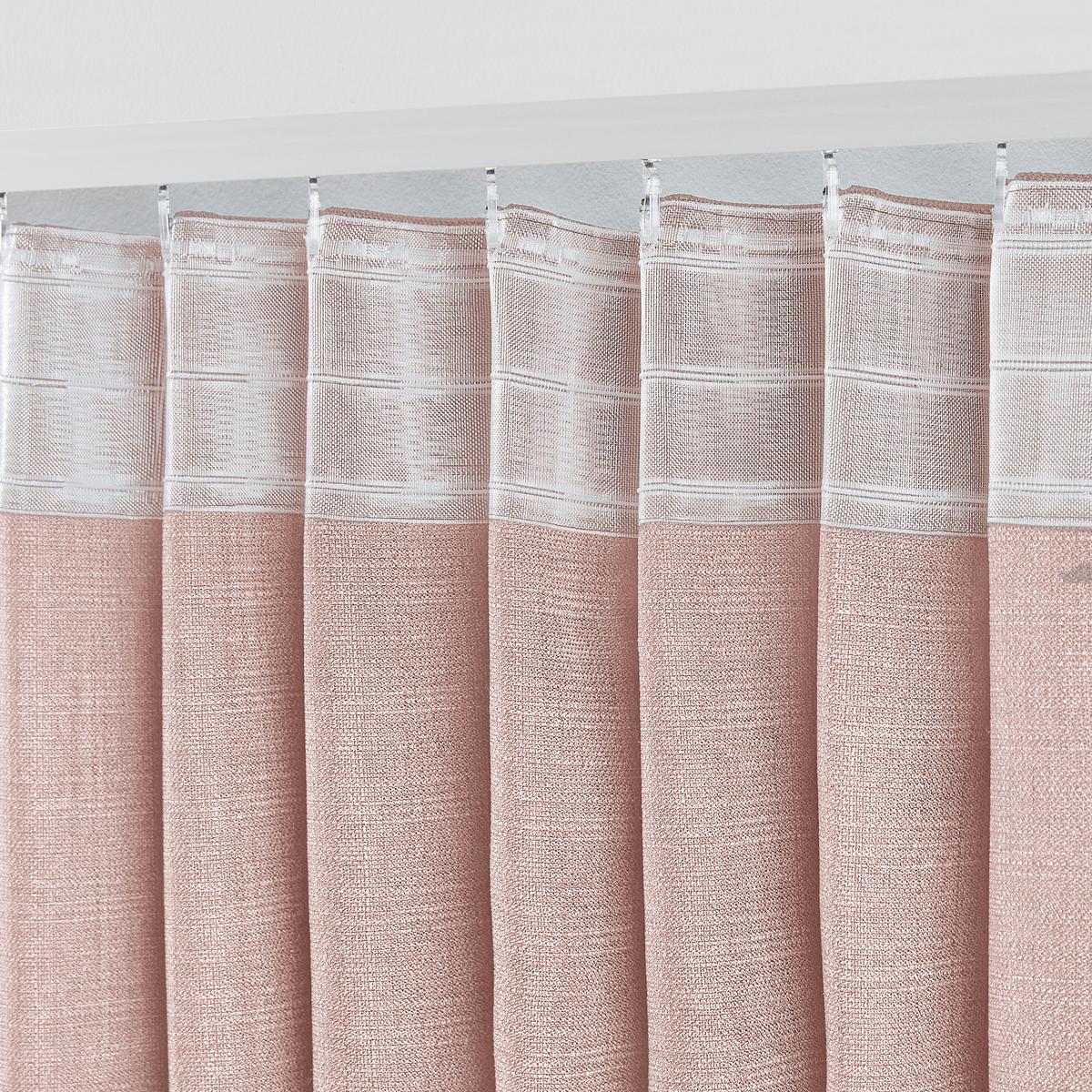 Fertigvorhang Leo in Rosa ca. 135x255cm - Rosa, Textil (135/255cm) - Premium Living
