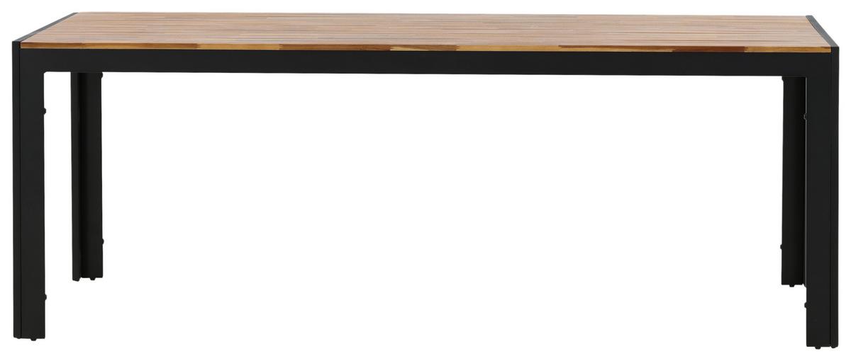 GARTENTISCH BOIS - Schwarz/Akaziefarben, KONVENTIONELL, Holz/Metall (205/90/75cm) - Gardenson