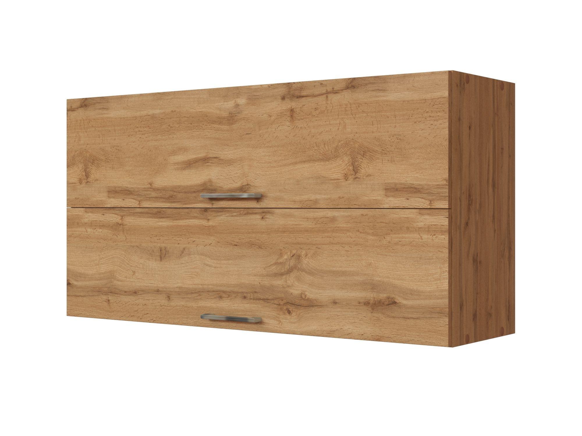 Held Küchenoberschrank ca. 110 cm Eichefarben - Chromfarben/Eiche Wotan, MODERN, Holzwerkstoff/Metall (110/57/34cm) - Held