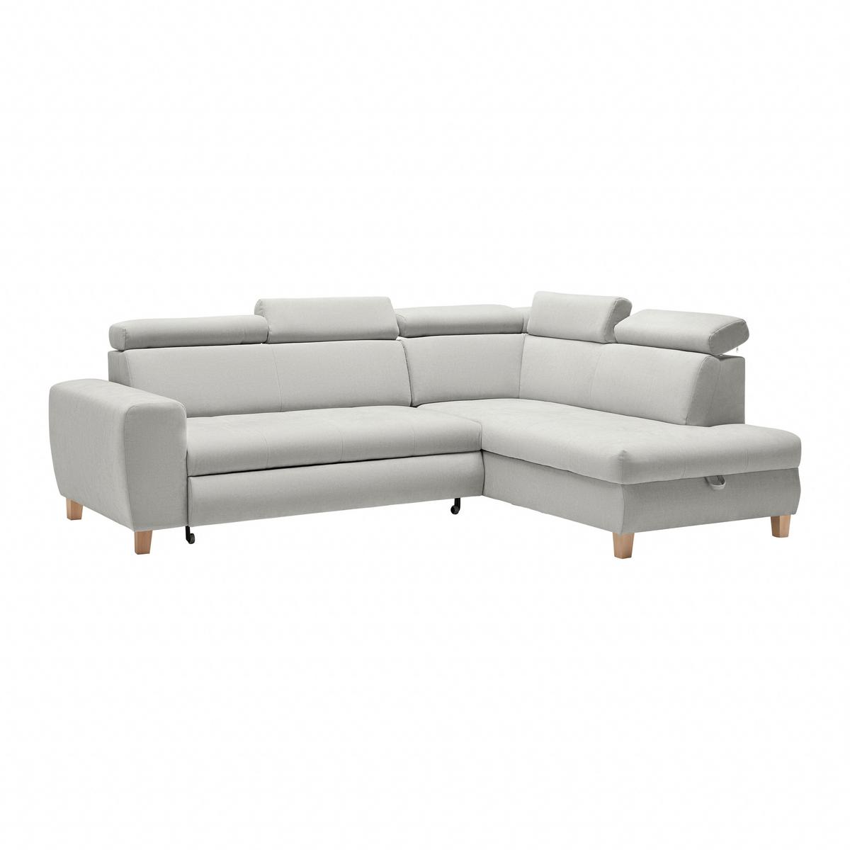 Wohnlandschaft Lugo Grauweiß - Grauweiß, MODERN, Holz/Kunststoff (266/98/205cm) - Mömax