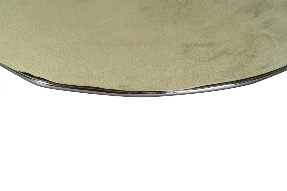 HOCKER CONTESSA 125 - Graphitfarben/Grün, Design, Textil/Metall (60/42,5cm) - Kayoom