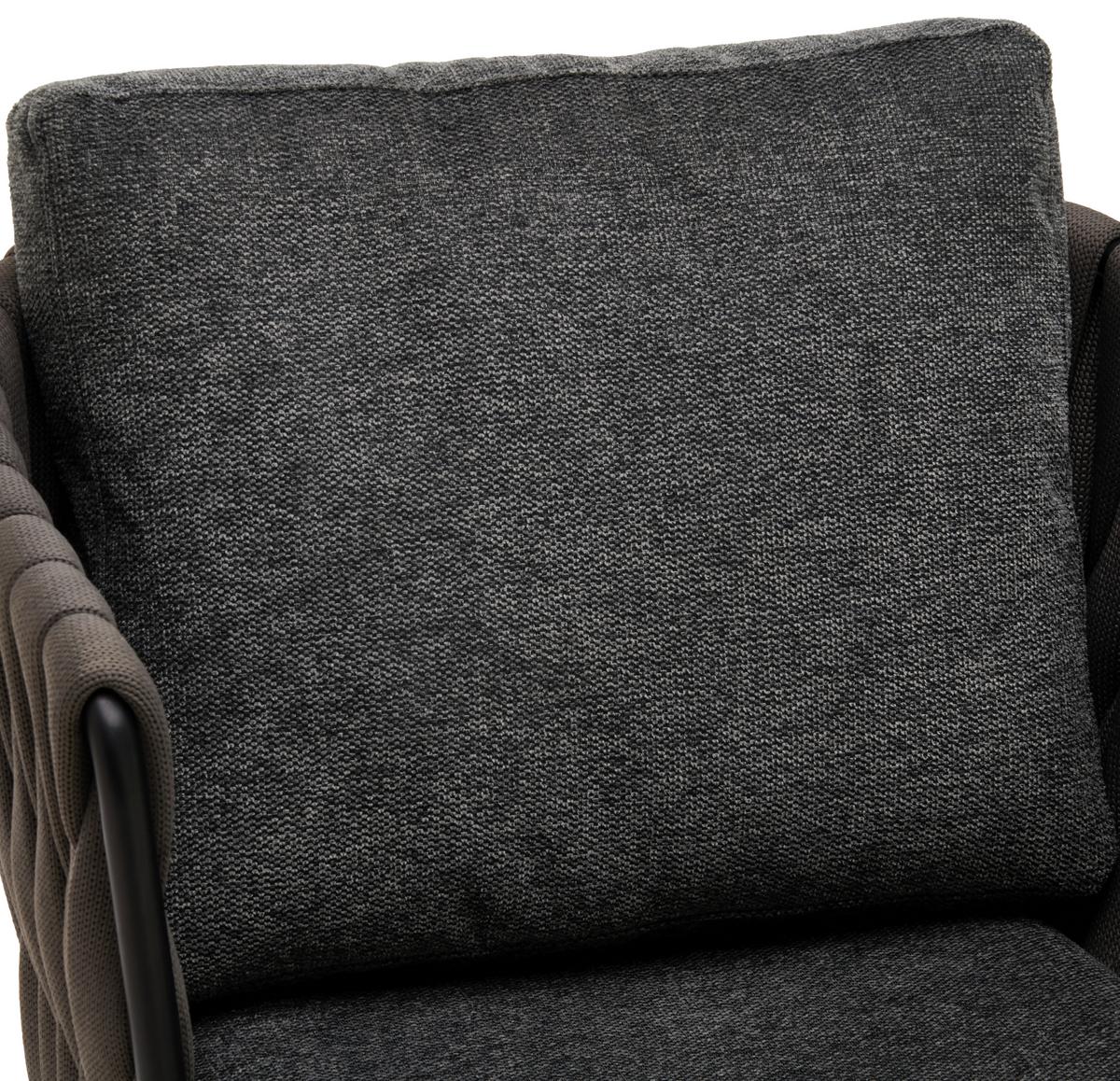 KRZESŁO NA PŁOZIE HAMBURG - czarny/szary, Modern, metal/tkanina (56/77-83/61cm) - Livetastic