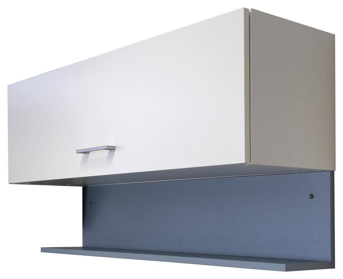 Küchenblock Lucca Weiß B: ca. 270cm - Graubraun/Alufarben, KONVENTIONELL, Holzwerkstoff/Kunststoff (270cm) - FlexWell