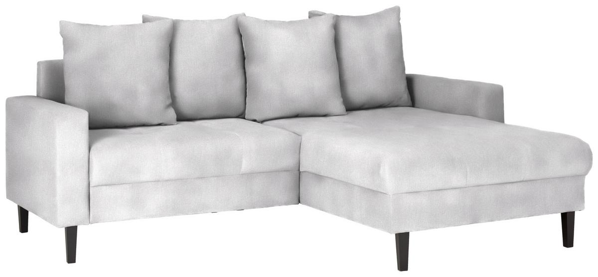 Ecksofa Boston Silberfarben - Silberfarben/Schwarz, KONVENTIONELL, Holz/Textil (215/92/160cm) - Based