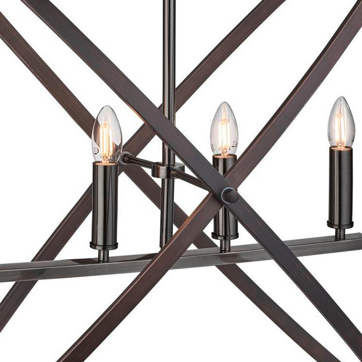 Függőlámpa Hoopla 8244-4pw - barna/fekete, Design, fém (35/150/84cm)