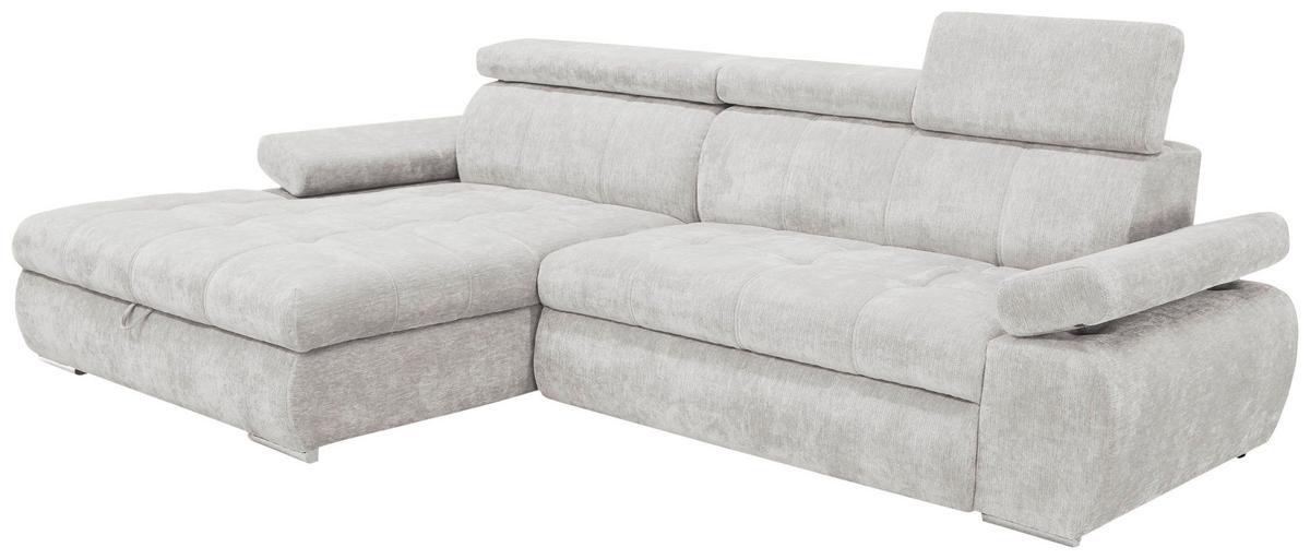 Kutna Garnitura Vegas - srebrne boje/svijetlo siva, Design, drvo/tekstil (173/294cm) - Modern Living
