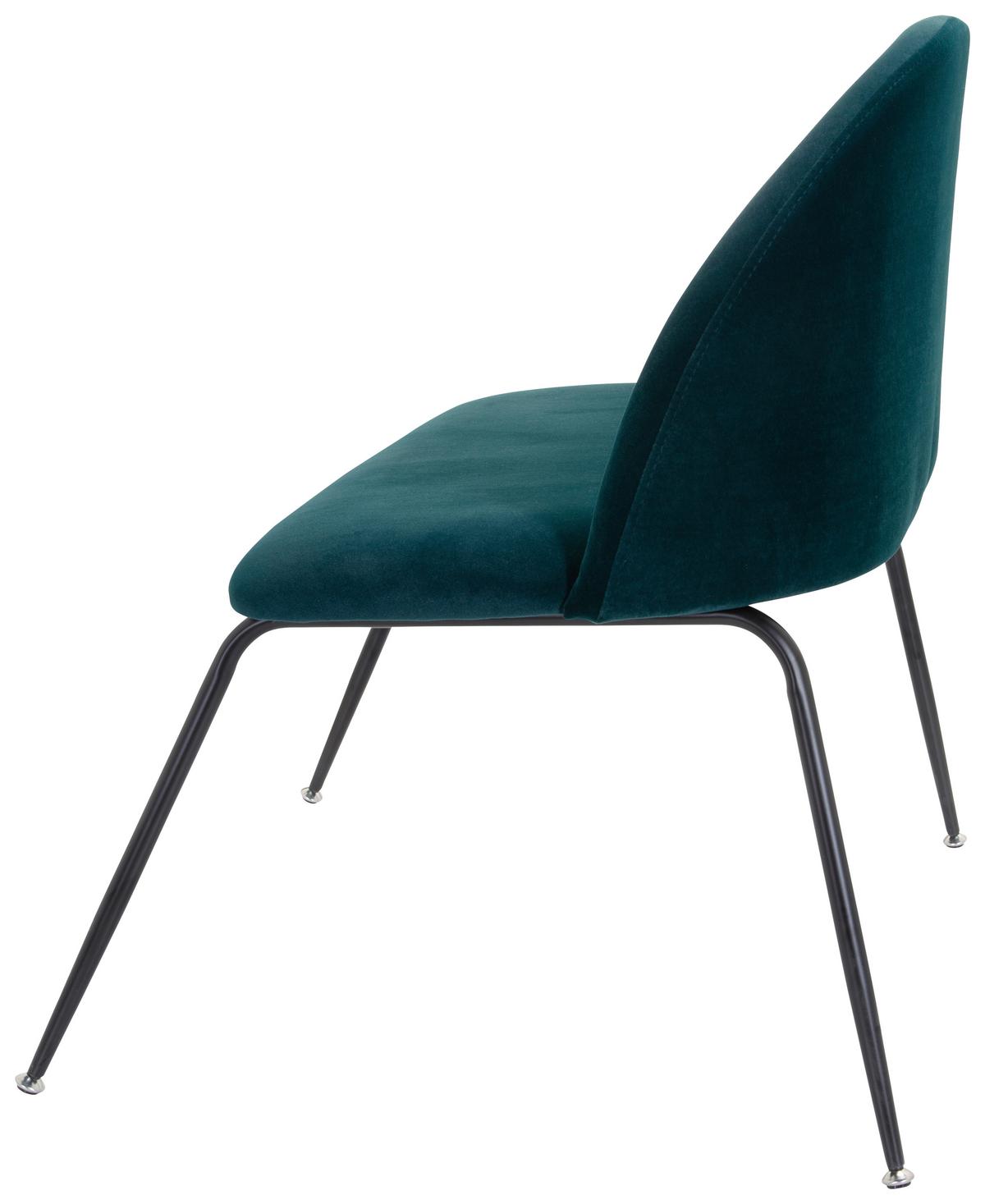 Stol Velvo, Barva Petroleja - barve petroleja/črna, Basics, kovina/tekstil (72/80/65cm) - MID.YOU