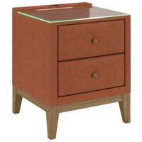 Nachtkästchen Elena Orange - Orange, KONVENTIONELL, Glas/Holz (48/68/45cm) - Sembella