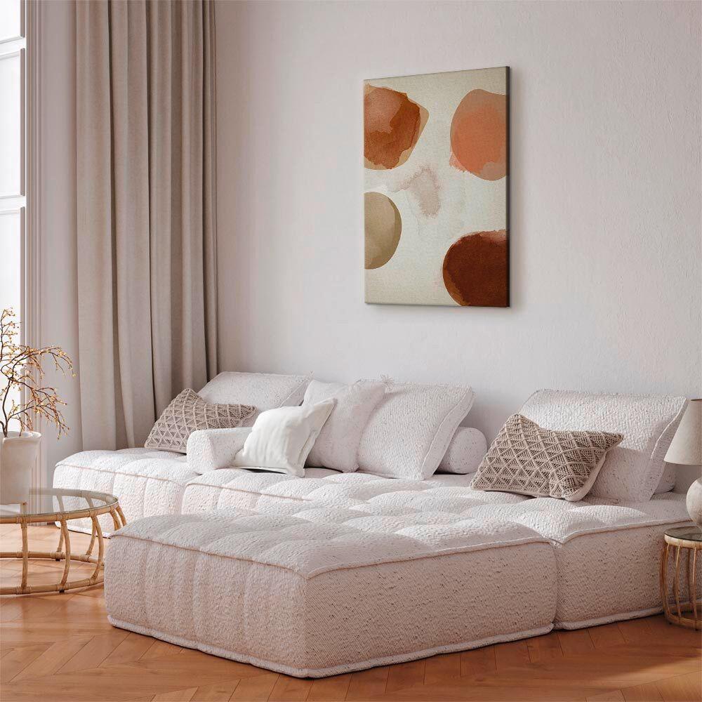 Slika Na Platnu Beige Abstraction - olivno zelena/bež, Basics, tekstil/leseni material (40/60/1,2cm) - artgeist