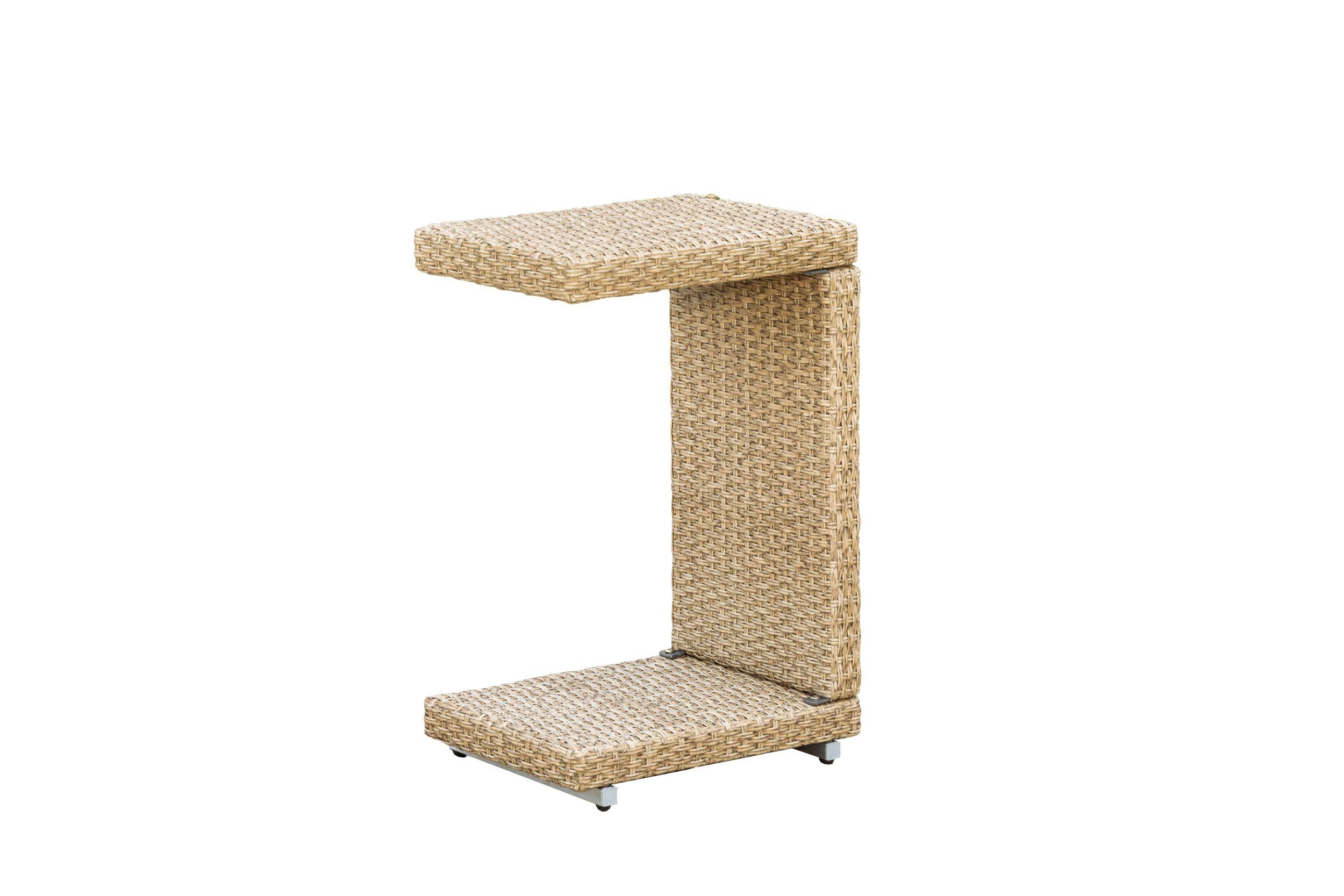 Gartenbeistelltisch Andalusia ca. 33x64x42 cm Naturfarben - Naturfarben, ROMANTIK / LANDHAUS, Kunststoff/Metall (33/64/42cm) - Gardenson