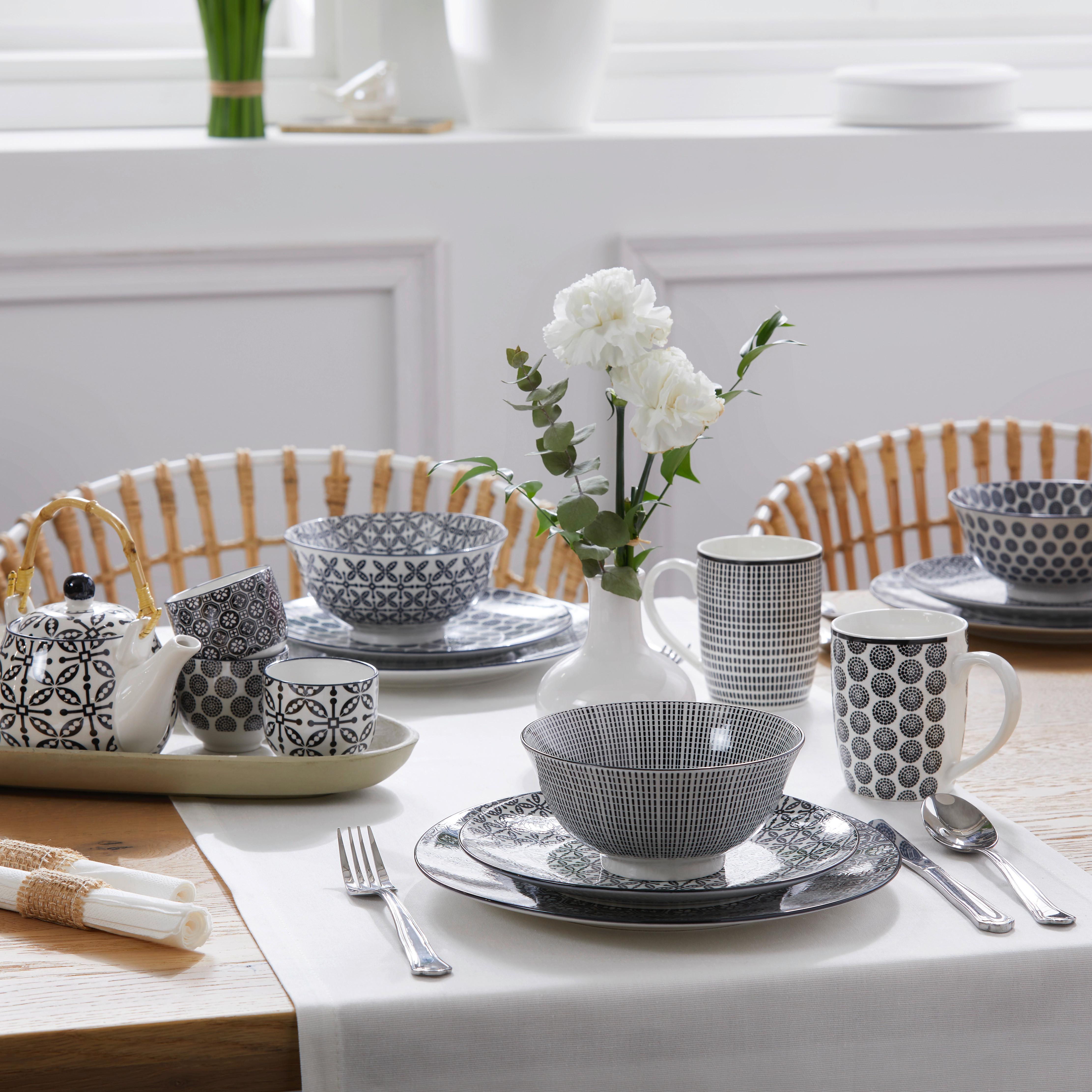 ASSIETT SHIVA - vit/svart, Lifestyle, keramik (21cm) - Modern Living
