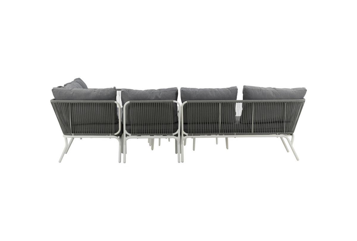 Dining-Loungeset Roxo ca. 283x221 cm Grau/Weiß - Weiß/Grau, KONVENTIONELL, Textil/Metall - Gardenson