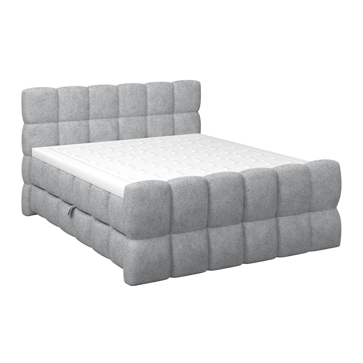 Postelja Boxspring Brisbane, Siva, 160x200 - siva/črna, Trend, kovina/umetna masa (160/200cm) - Premium Living