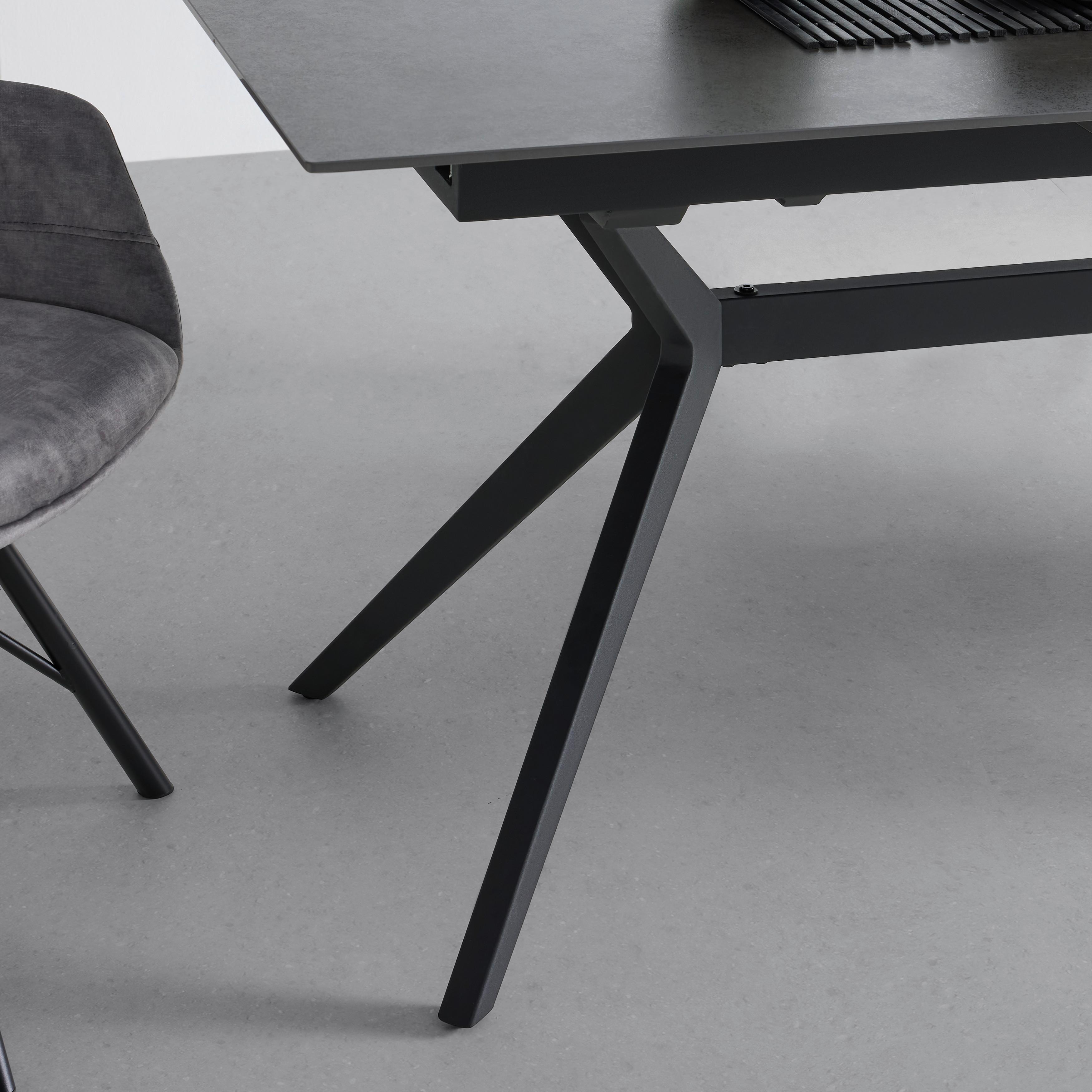 UTDRAGBART BORD VERONA - svart/antracit, Modern, metall/keramik (160-205/91/76cm) - Mömax