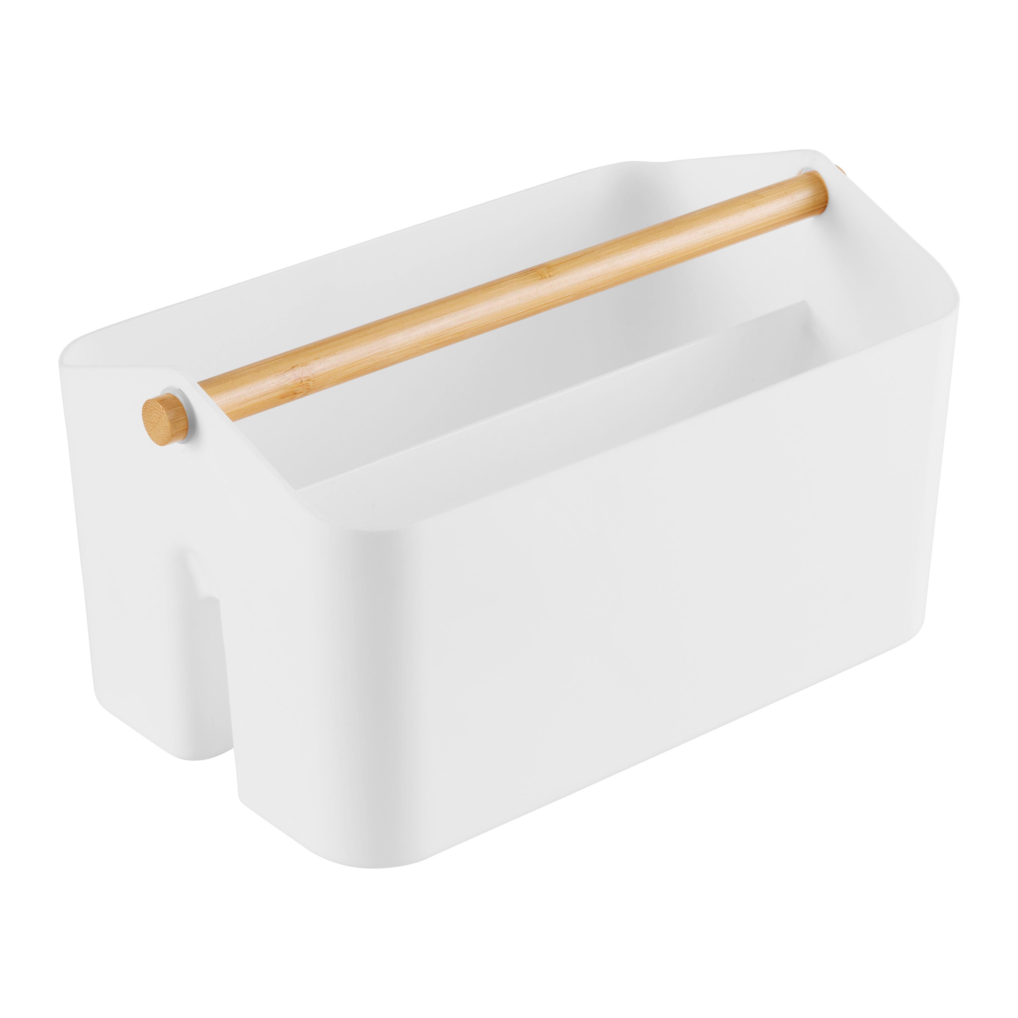 KORG ORGANIZER - vit, Modern, plast/naturmaterial (28/16,8/14,8cm) - Mömax