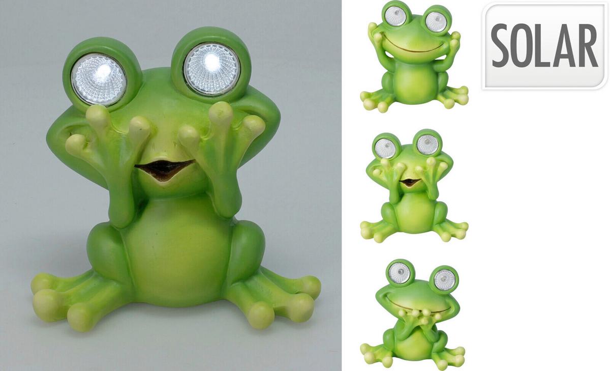 Szolárlámpa Shy Frog - zöld, műanyag