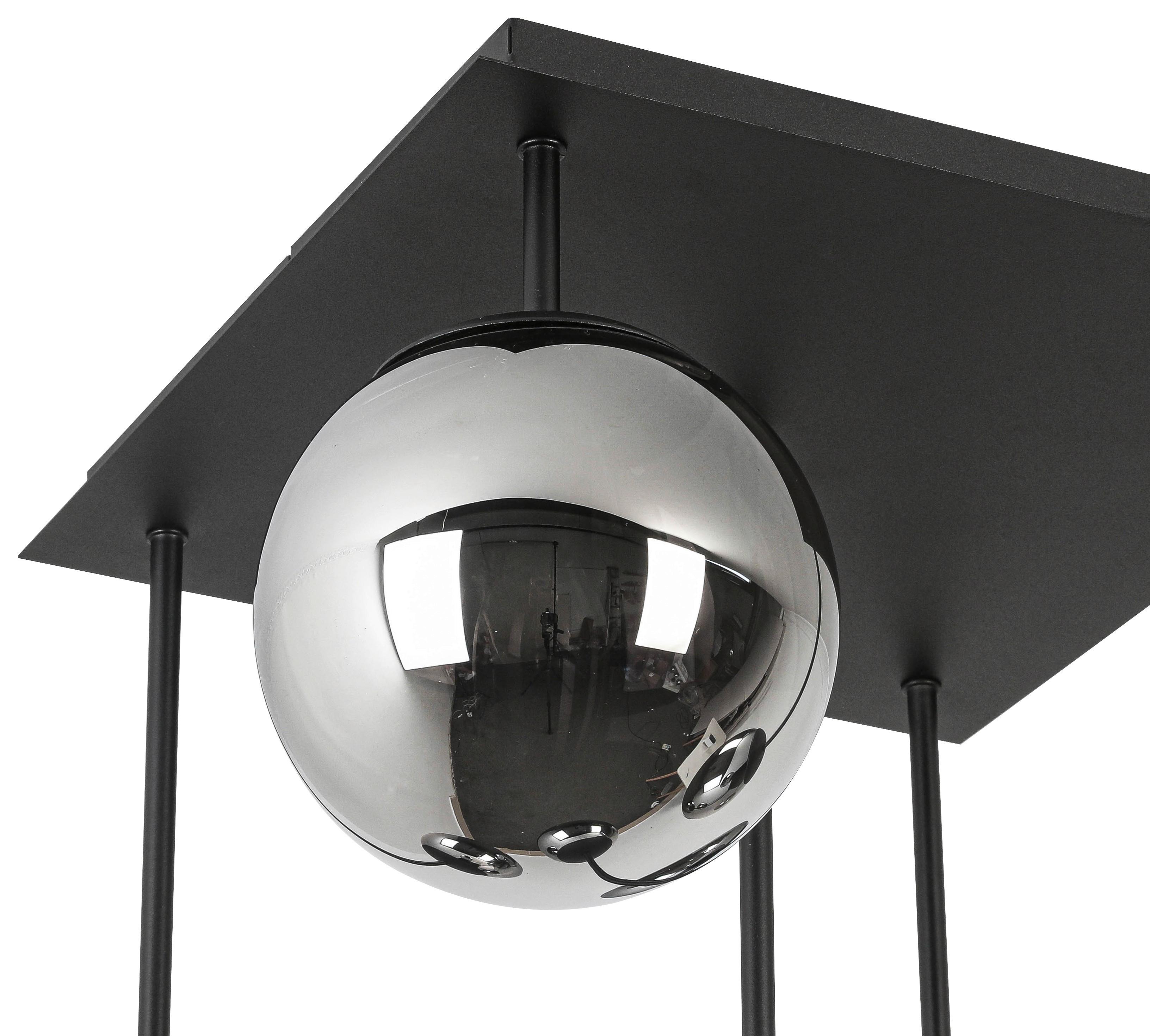 TAKLAMPA LIP - kromfärg/svart, Modern, metall/glas (41/41/61cm) - Mömax
