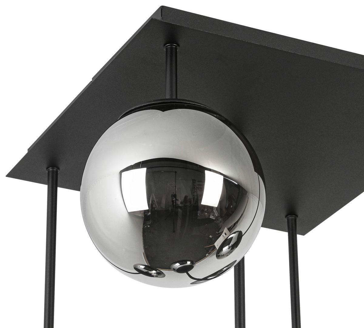 LAMPA SUFITOWA LIP - czarny/kolor chromowy, Modern, metal/szkło (41/41/61cm) - Mömax