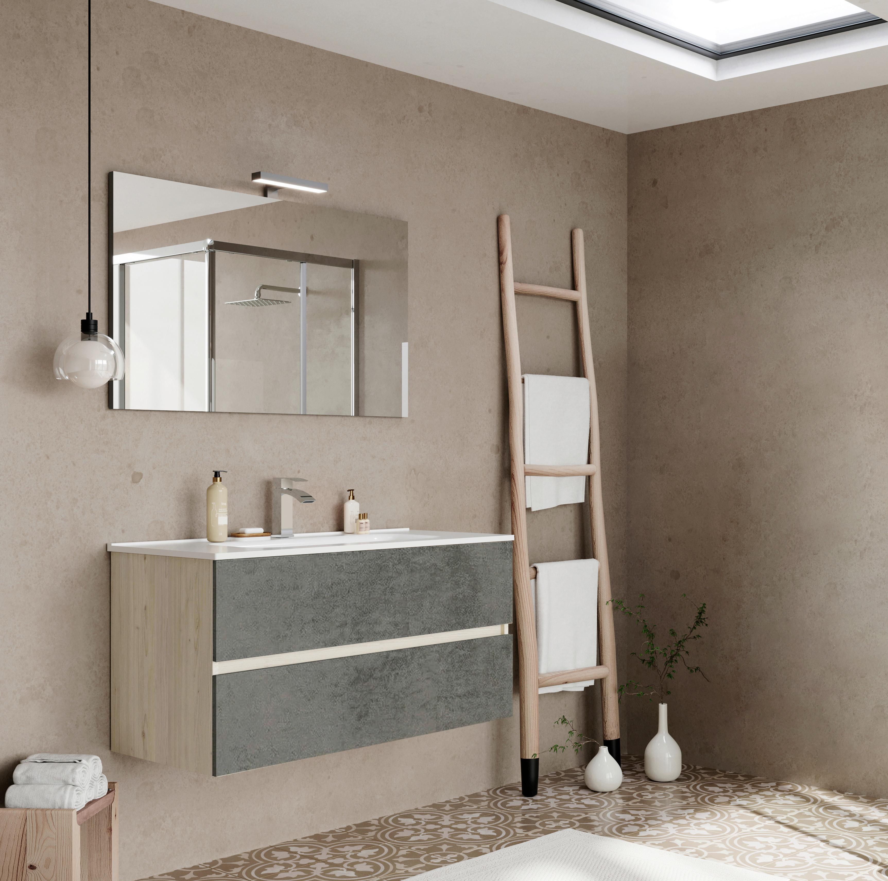 Bază pentru lavoar Easy - stejar Bianco/antracit, Modern, material pe bază de lemn (100/51/46cm)