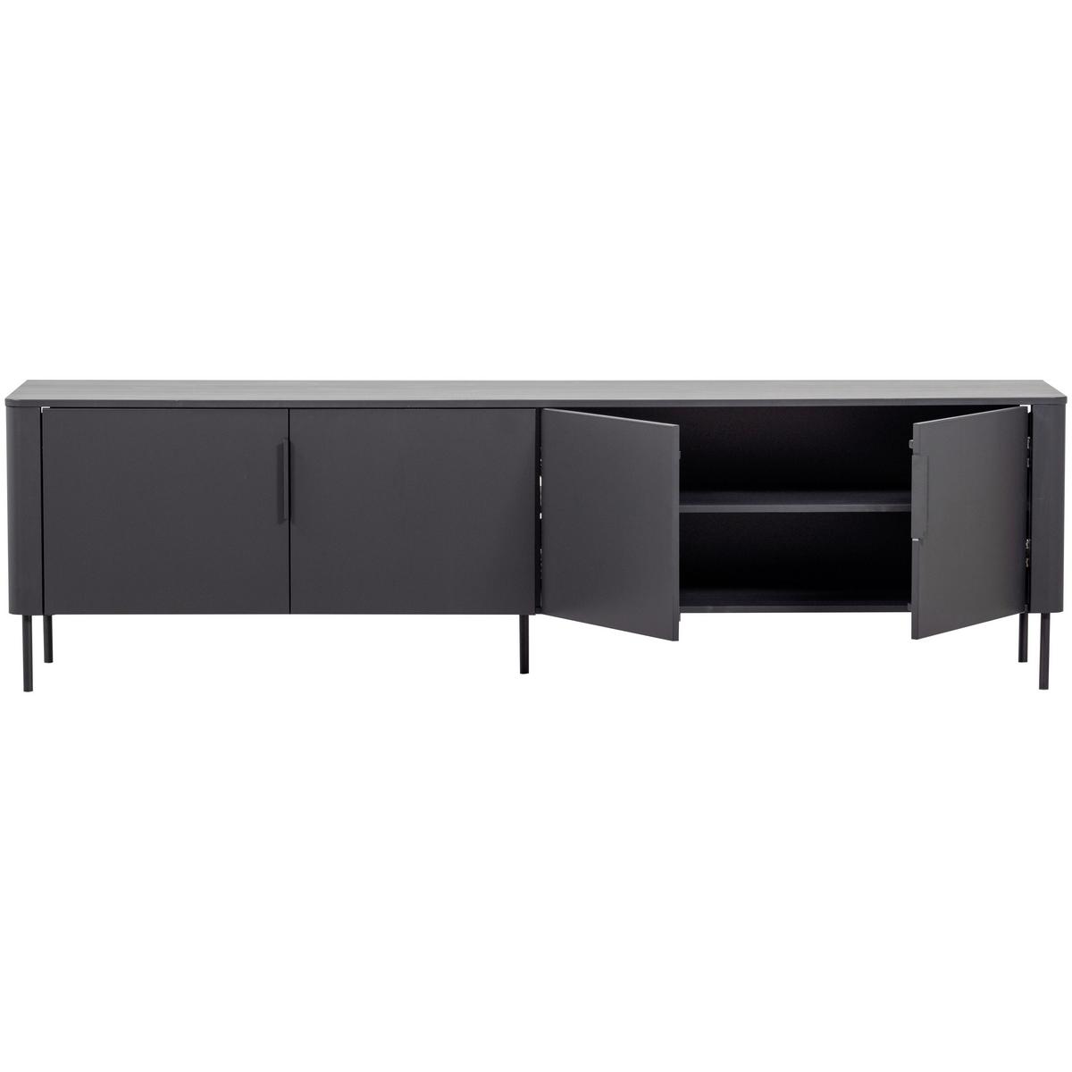 LOWBOARD Gunnar Schwarz B: 200cm - Schwarz, Design, Holz/Metall (200/56/44cm) - Livetastic