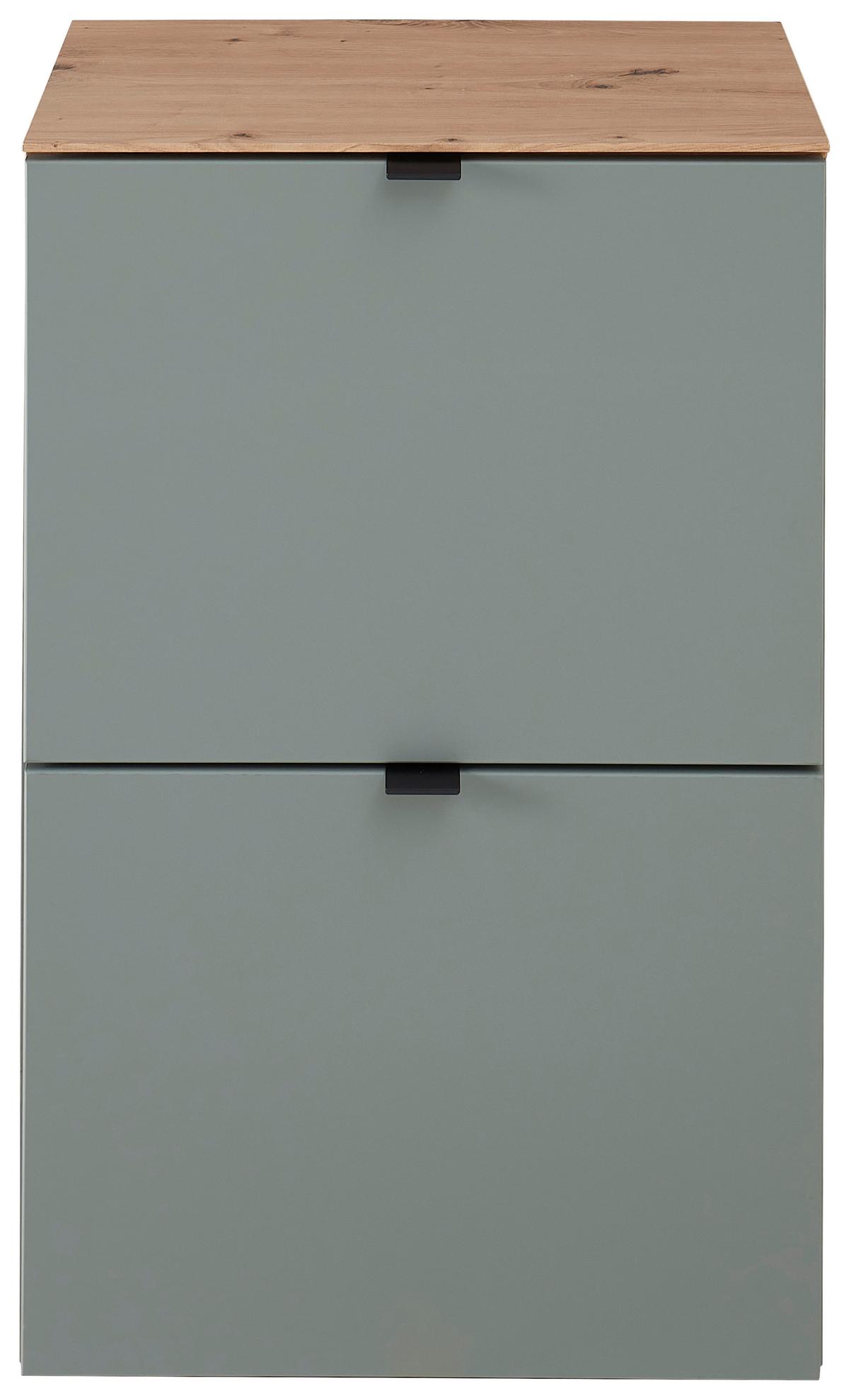 SZAFKA UCHYLNA NA BUTY DIANA - czarny/szałwiowy, Design, materiał drewnopochodny/metal (55/84/37cm) - Voleo