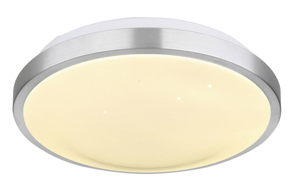 LED-Deckenleuchte Gregory in Opalfarben max. 18 Watt - Opal/Alufarben, MODERN, Kunststoff/Metall (30/9cm)