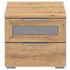 Noćni Stolić Mars 2l-Gr - hrast Artisan/boje aluminija, Basics, drvni materijal/metal (40/36/40cm) - Modern Living