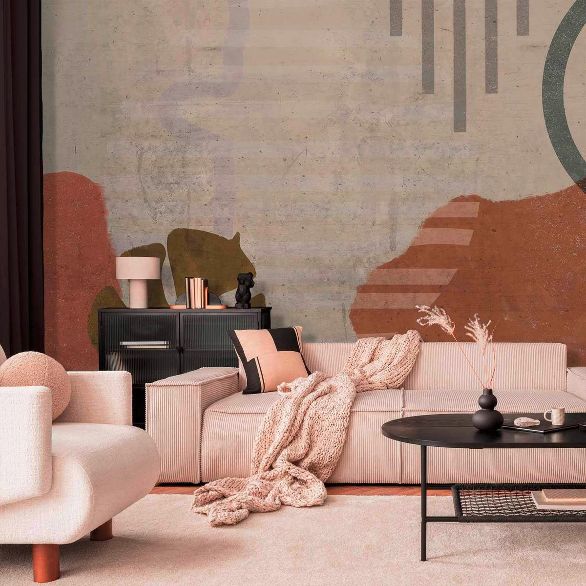 Fototapeta Abstract Landscape, 450x315cm - bež/barve konjaka, Basics, tekstil (450/315cm) - artgeist