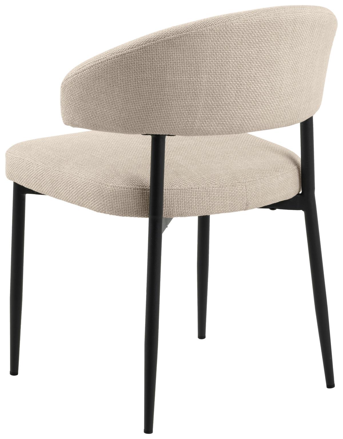 KRZESŁO EDINA - beżowy/czarny, Trend, metal/tkanina (56/77/55cm) - MID.YOU