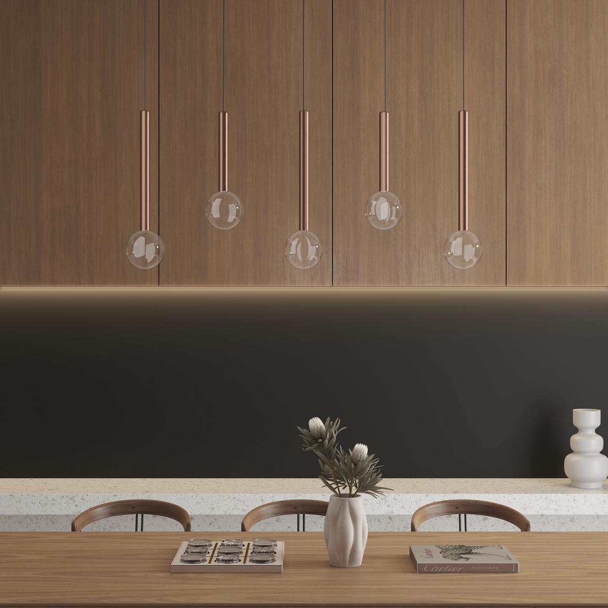 LAMPA WISZĄCA LED GLASGOW *DK* - przejrzysty/czarny, Design, metal/szkło (90/10/180cm) - Dieter Knoll