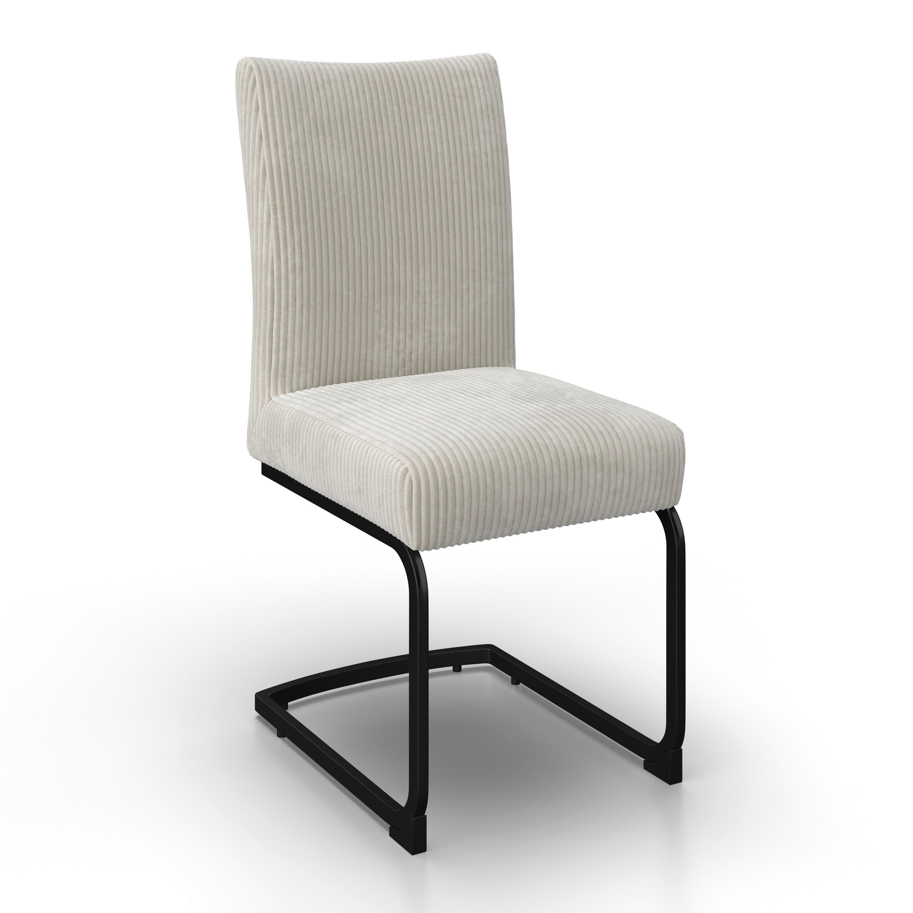 Szánkótalpas Szék Nelia - bézs/fekete, Modern, textil/fa (45/95/60cm) - Bessagi Home