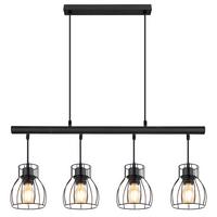 LED-Hängeleuchte Mina Schwarz max. 7 Watt - Schwarz, Trend, Kunststoff/Metall (77/14/120cm) - Globo