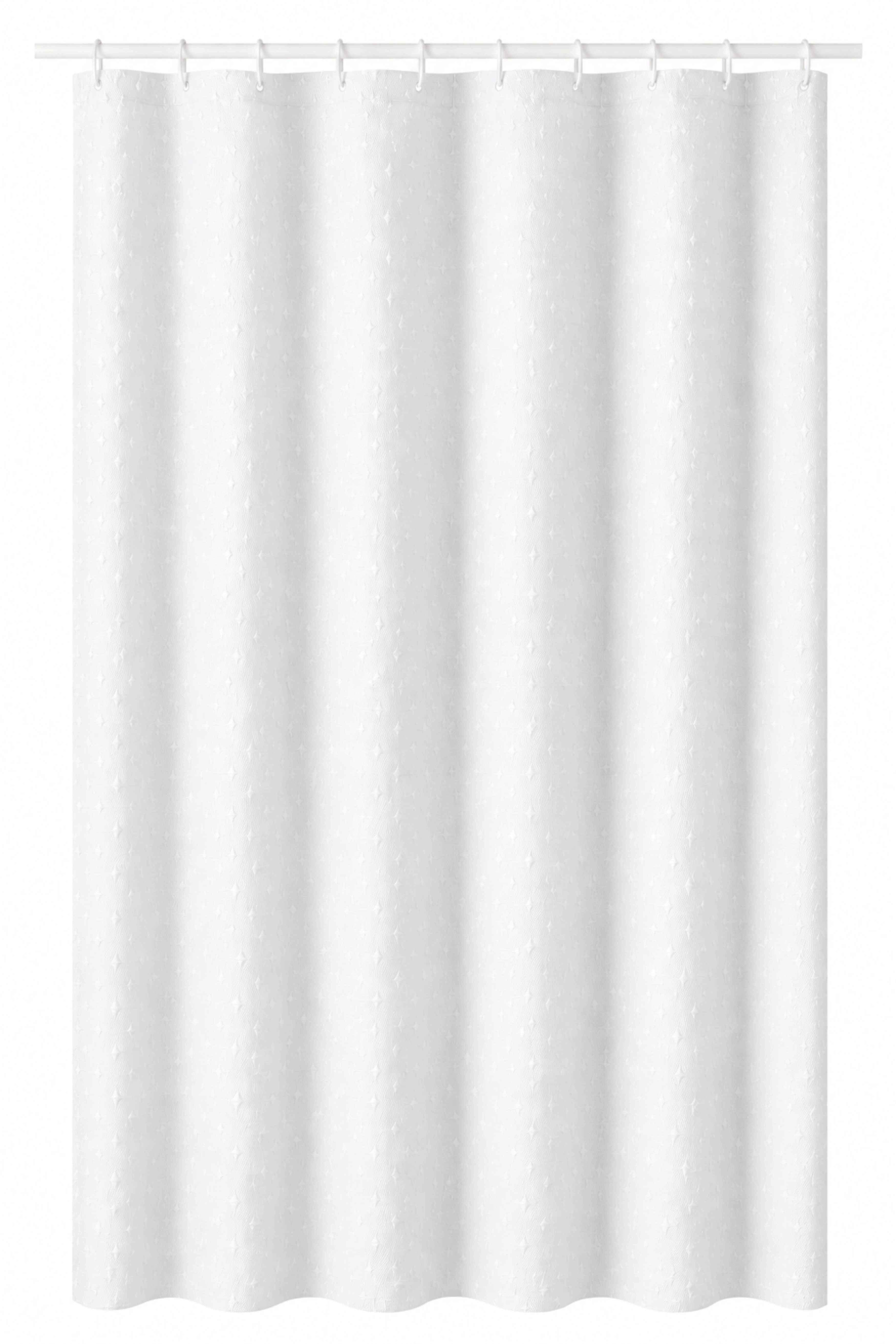 Zuhanyfüggöny Mati 180/200 - fehér, Basics, textil (180/200cm)