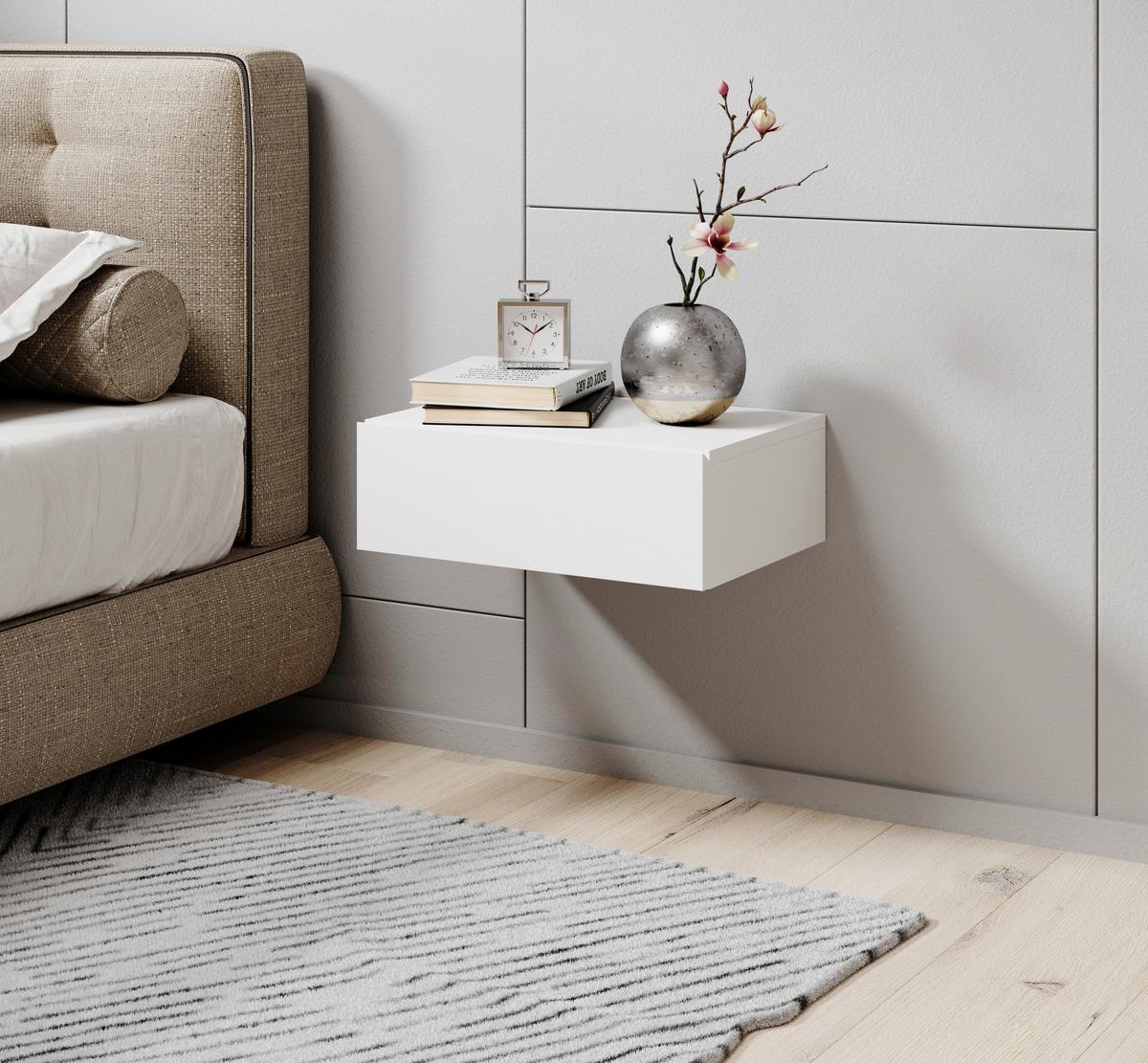 SZAFKA NOCNA TAJO - biały, Modern, materiał drewnopochodny (42/14/30cm) - Livetastic